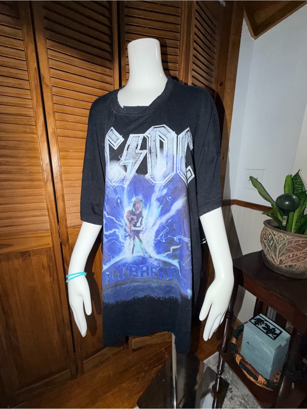AC/DC Black Tee with Blue Lightning Accent- NWT 3X